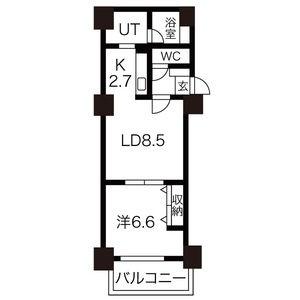 Ｒｏｙａｌ　Ｈｙａｔｔ（ロイヤルハイアット） 905 ｜ 北海道札幌市中央区南二条西１２丁目（賃貸マンション1LDK・9階・38.28㎡） その2