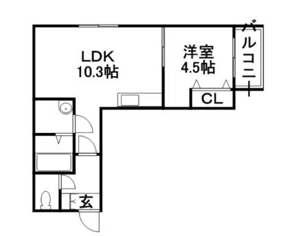 Ｔｒｅｖｅｎｔｉ美術館西 105｜北海道札幌市中央区北三条西２０丁目(賃貸マンション1LDK・1階・33.96㎡)の写真 その2