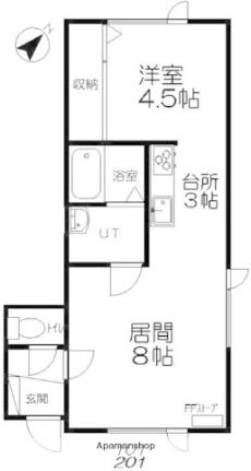 リバーハウス 201｜北海道江別市一番町(賃貸アパート1LDK・3階・36.85㎡)の写真 その2