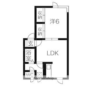 プラザ文京台Ｂ棟 201｜北海道江別市文京台(賃貸アパート1LDK・2階・36.00㎡)の写真 その2