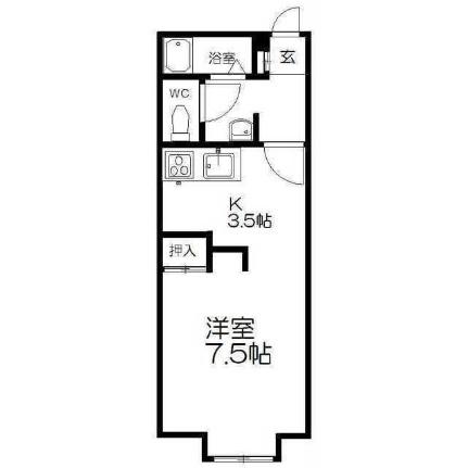 カトレア文京台 201｜北海道江別市文京台東町(賃貸アパート1K・2階・27.00㎡)の写真 その2