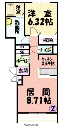 エスティ三番舘214－10 ｜北海道旭川市二条通１４丁目(賃貸マンション1LDK・1階・47.14㎡)の写真 その2