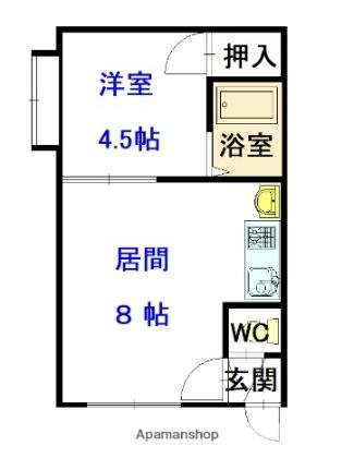 新都ハイツ12 ｜北海道旭川市北門町１２丁目(賃貸アパート1LDK・1階・27.33㎡)の写真 その2