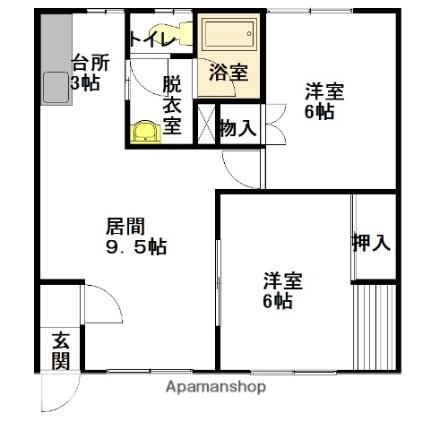 66＆50 ｜北海道旭川市大町二条１２丁目(賃貸アパート2LDK・2階・51.84㎡)の写真 その2