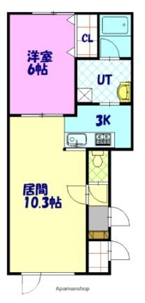 メゾン・ド・ユウキII 103 ｜ 北海道旭川市北門町１１丁目（賃貸アパート1LDK・1階・43.30㎡） その2