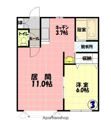 ＣｉｅｌｏII（シェロツー） 103｜北海道旭川市高砂台２丁目(賃貸アパート1LDK・1階・43.56㎡)の写真 その2