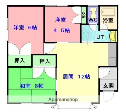 メゾンドール12 202｜北海道旭川市北門町１２丁目(賃貸アパート3LDK・2階・55.00㎡)の写真 その2