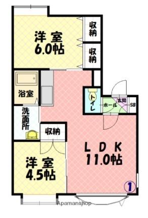 ファイン6．5 101｜北海道旭川市豊岡六条５丁目(賃貸アパート2LDK・1階・49.41㎡)の写真 その2