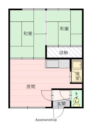 玉川コーポ 203｜北海道旭川市六条西４丁目(賃貸アパート2DK・2階・38.88㎡)の写真 その2