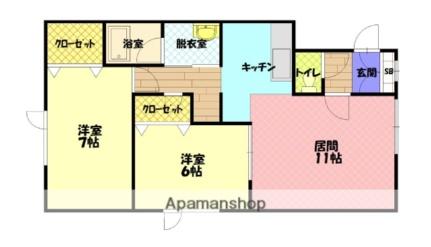 コンフォート・イーストＢ 101｜北海道旭川市末広東三条４丁目(賃貸アパート2LDK・1階・61.16㎡)の写真 その2