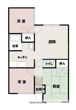 ポテトの部屋Ｎｏ．1 ｜北海道旭川市忠和四条８丁目(賃貸アパート3LDK・2階・52.65㎡)の写真 その2