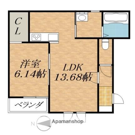 ヴィフレア ｜北海道帯広市西十一条南２５丁目(賃貸アパート1LDK・2階・47.66㎡)の写真 その2