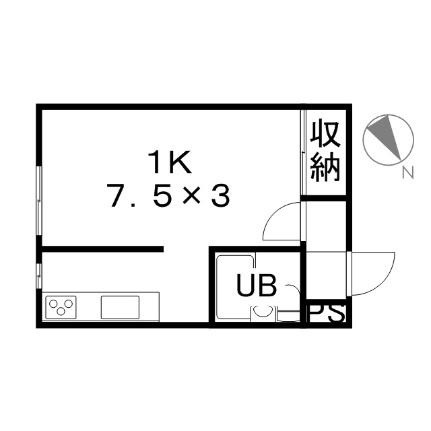 ツインボックスXII 105｜北海道札幌市豊平区月寒東五条７丁目(賃貸アパート1K・2階・23.80㎡)の写真 その2
