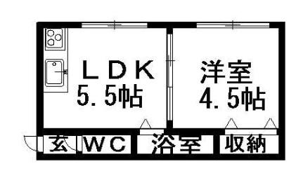 第2コーポ渥美 103｜北海道札幌市白石区東札幌二条４丁目(賃貸アパート1R・2階・19.44㎡)の写真 その2