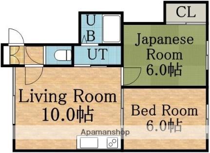 北海道札幌市白石区菊水元町二条２丁目(賃貸アパート2LDK・2階・47.90㎡)の写真 その2