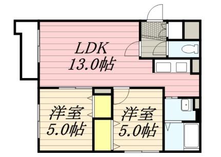 クラリス菊水II 205｜北海道札幌市白石区菊水六条２丁目(賃貸マンション2LDK・2階・48.60㎡)の写真 その2