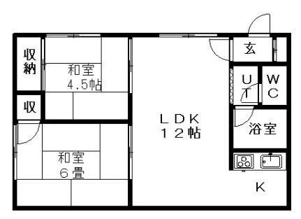 第3ＳＳハイム 203｜北海道札幌市白石区菊水元町八条３丁目(賃貸アパート2LDK・2階・50.00㎡)の写真 その2