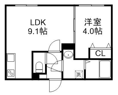 フロンティア 305｜北海道札幌市白石区本郷通１１丁目北(賃貸マンション1LDK・3階・29.53㎡)の写真 その2