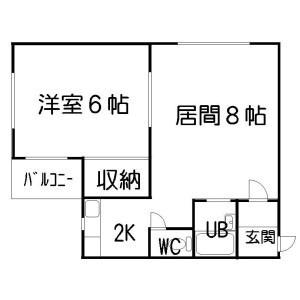 スタジオ108裏参道 202｜北海道札幌市中央区南二条西２２丁目(賃貸マンション1LDK・2階・34.71㎡)の写真 その2