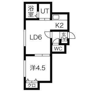 ＬＥＥ　ＳＱＵＡＲＥ　22　ＩＩ 0203｜北海道札幌市東区北二十二条東１７丁目(賃貸アパート1LDK・3階・31.40㎡)の写真 その2