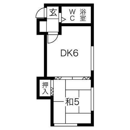 ハイツ静 7｜北海道札幌市中央区南七条西１２丁目(賃貸アパート1DK・2階・25.27㎡)の写真 その2