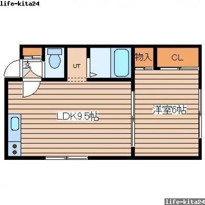 コーポ・ドリーム 202｜北海道札幌市北区北二十六条西６丁目(賃貸アパート1LDK・3階・38.40㎡)の写真 その2