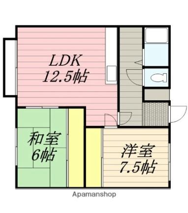 長谷川コーポ 201｜北海道小樽市花園５丁目(賃貸アパート2LDK・2階・50.00㎡)の写真 その2