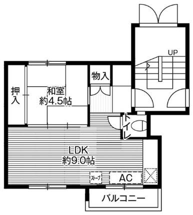 ビレッジハウス銭函1号棟 0209｜北海道小樽市銭函１丁目(賃貸マンション2K・2階・34.34㎡)の写真 その2