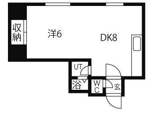 メゾンアルファ 206｜北海道札幌市白石区栄通１７丁目(賃貸アパート1DK・2階・23.10㎡)の写真 その2