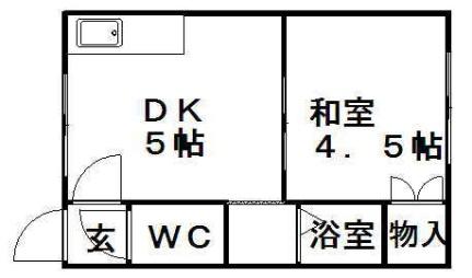 白石ハイツ A-3｜北海道札幌市豊平区美園二条６丁目(賃貸アパート1DK・2階・23.00㎡)の写真 その2