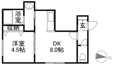 オーシャンカーマ 102｜北海道札幌市豊平区平岸五条７丁目(賃貸アパート1LDK・1階・32.00㎡)の写真 その2