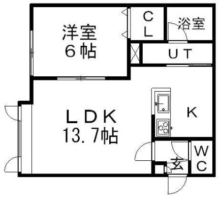 メゾンシュペールII 302 ｜ 北海道札幌市南区真駒内曙町４丁目（賃貸アパート1LDK・3階・42.52㎡） その2