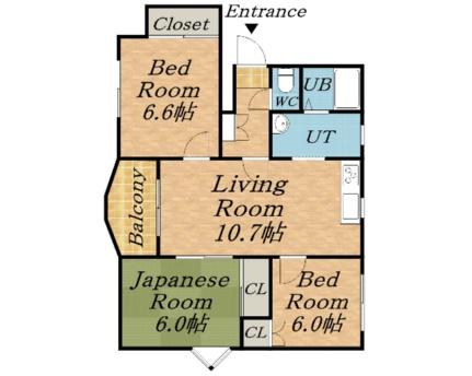 ローヤルハイツ白石 502｜北海道札幌市白石区南郷通１丁目北(賃貸マンション3LDK・5階・55.00㎡)の写真 その2