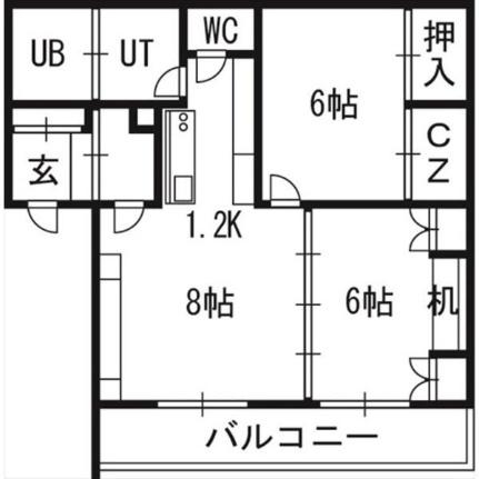 プラッツ澄川 0000C｜北海道札幌市南区澄川五条３丁目(賃貸アパート2LDK・1階・41.26㎡)の写真 その2