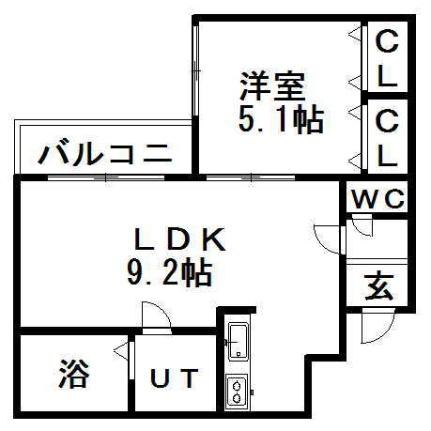 プレスタール 102｜北海道札幌市白石区本通１２丁目南(賃貸マンション1LDK・1階・41.31㎡)の写真 その2