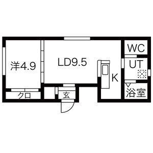 クレイパレス中の島 303｜北海道札幌市豊平区中の島二条２丁目(賃貸マンション1LDK・3階・33.67㎡)の写真 その2