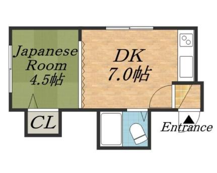 ベルメゾン森 7｜北海道札幌市白石区本郷通２丁目北(賃貸アパート1DK・2階・28.88㎡)の写真 その2