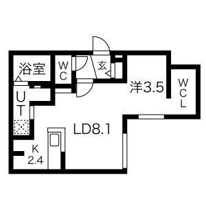 エアフォルク学園前 201｜北海道札幌市豊平区平岸二条１丁目(賃貸マンション1LDK・2階・35.18㎡)の写真 その2