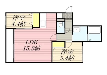 ＴＳ　ＨＩＬＬＳ　南平岸 103｜北海道札幌市豊平区平岸三条１３丁目(賃貸マンション2LDK・1階・57.30㎡)の写真 その2