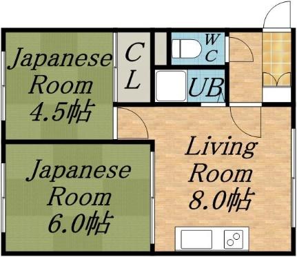 コーポイースト 10｜北海道札幌市東区本町二条７丁目(賃貸アパート2DK・2階・37.80㎡)の写真 その2