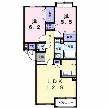 リヴィエールＹ・Ｓ 104｜北海道札幌市北区屯田四条１丁目(賃貸マンション2LDK・1階・58.18㎡)の写真 その2