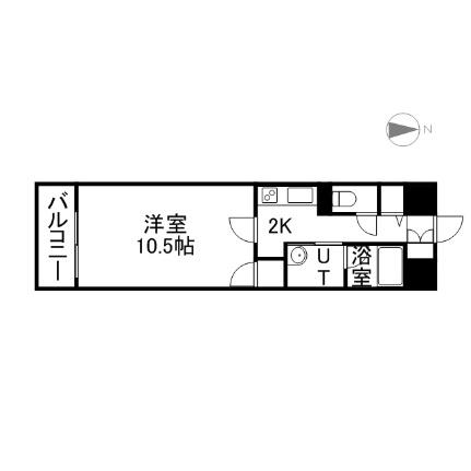 クレール北10条 401｜北海道札幌市北区北十条西１丁目(賃貸マンション1K・4階・31.32㎡)の写真 その2