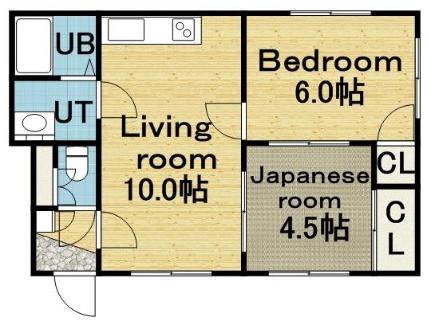 クリスタルハイツ栄町 202｜北海道札幌市東区北三十七条東９丁目(賃貸マンション2LDK・2階・40.00㎡)の写真 その2