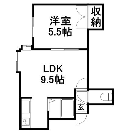 ルピナス 206｜北海道札幌市東区北二十八条東２０丁目(賃貸アパート1LDK・3階・28.75㎡)の写真 その2