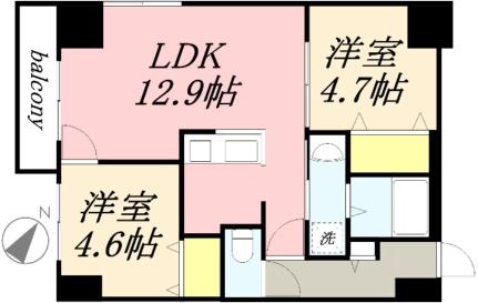 ブランシャールＡＬＡＩＮ北18条 703｜北海道札幌市北区北十九条西６丁目(賃貸マンション2LDK・7階・49.94㎡)の写真 その2