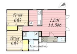 ルーベンスII 2階2LDKの間取り