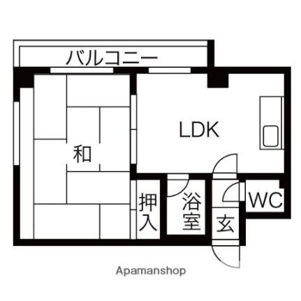 石橋ハイツＩ 311｜北海道札幌市北区北四十条西５丁目(賃貸マンション1LDK・3階・33.80㎡)の写真 その2