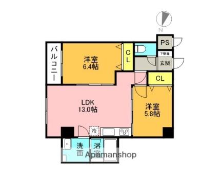 Ｓｕｇａｒ　Ｒａｙ 706｜北海道札幌市東区北十九条東５丁目(賃貸マンション2LDK・7階・52.38㎡)の写真 その2