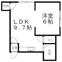 キラメック409 107 ｜ 北海道札幌市東区北四十条東９丁目（賃貸アパート1LDK・1階・30.55㎡） その2