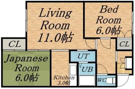 ハイムグレース 101｜北海道札幌市西区西野三条１丁目(賃貸アパート2LDK・1階・48.00㎡)の写真 その2